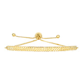 14K Yellow Gold Diamond Cut Curved Bar Element Anchored on Box Chain Adjustable Bracelet , 9.25" fine designer jewelry for men and women